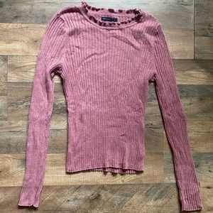 AEO Pink Ribbed Sweater